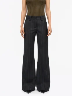 Juli Kritstrecksrandiga Bootcut-Byxor