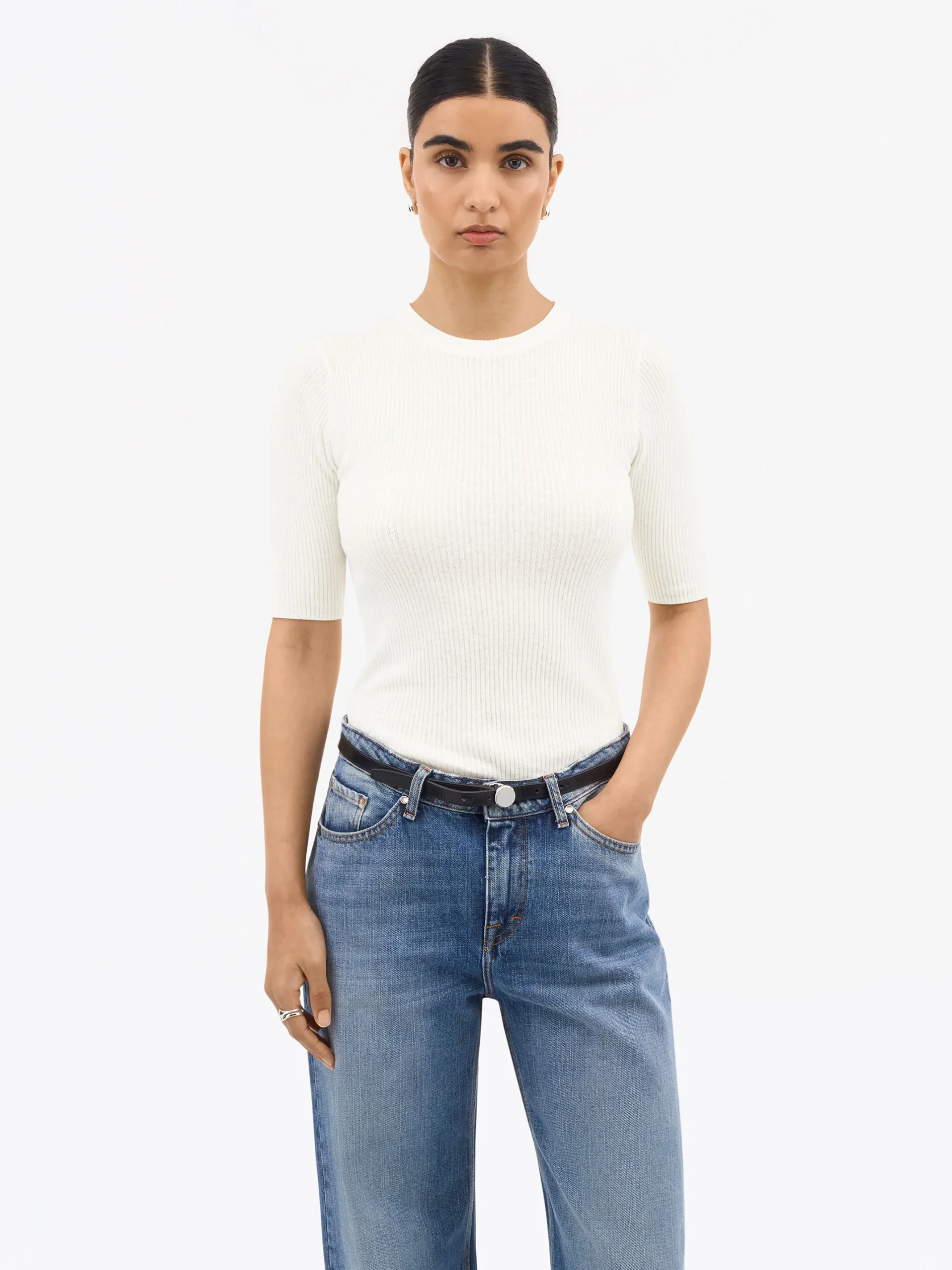 Orvi Slim Stickad T-Shirt