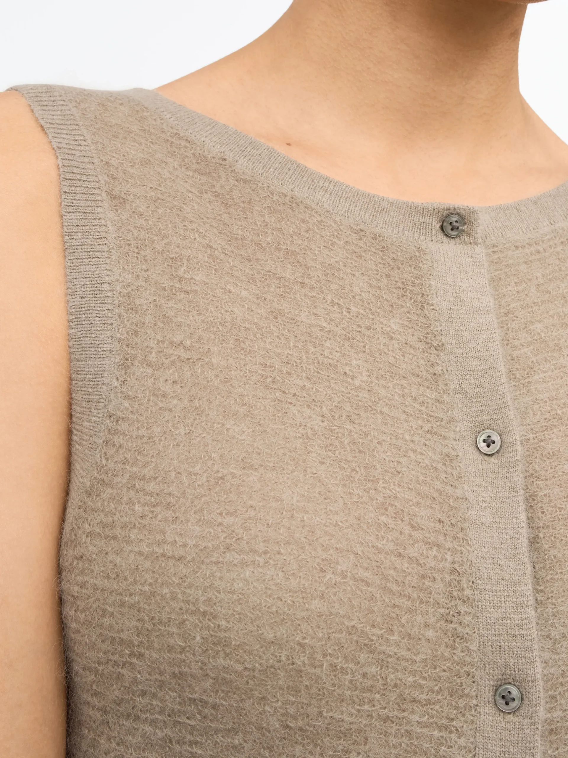 Rose Kid Mohair–Merino Väst